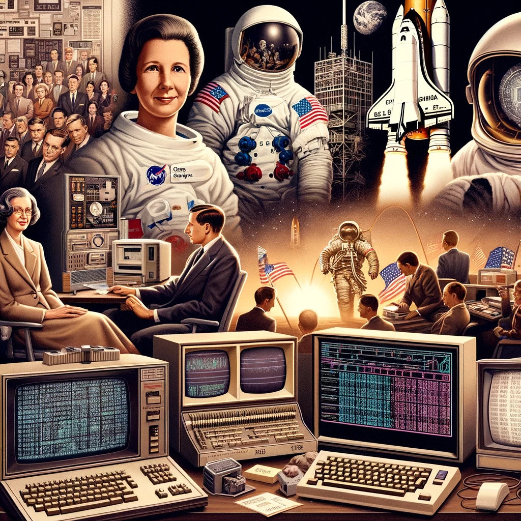 Un montage d'images historiques et d'événements marquants liés à l'informatique.