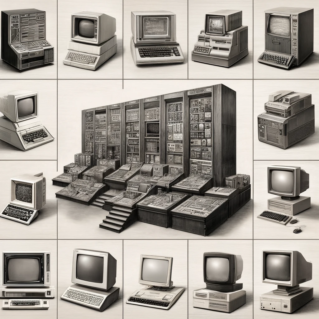 Une image historique montrant l'ordinateur UNIVAC dans les années 1950 avec des opérateurs travaillant dessus.